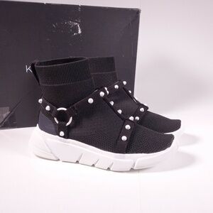 NEW Kendall + Kylie Cage Sneakers Black Multi Fabric